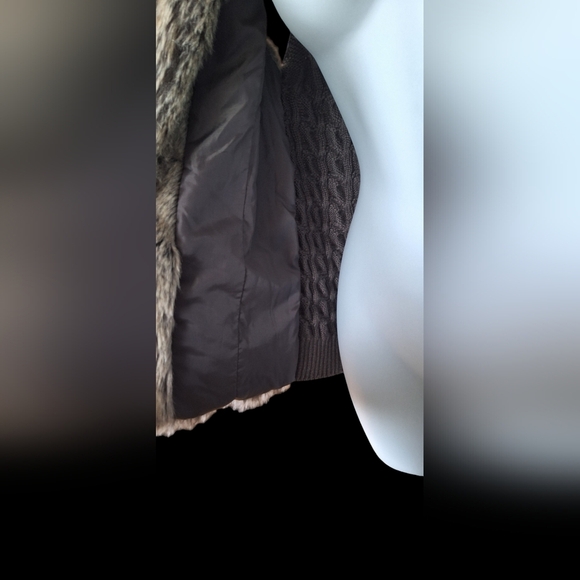 Sebby Faux Fur Open Front Vest Sz S Fall Autumn Winter Game Night - Picture 3 of 5